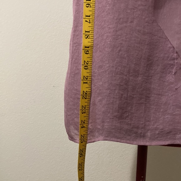 Loft SZ S sleeveless ruffled collared lilac with lining blouse & visible zipper - Picture 4 of 6